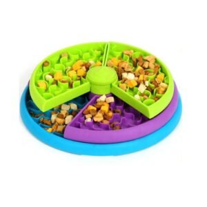 Slow feeder bowl filled with kibble