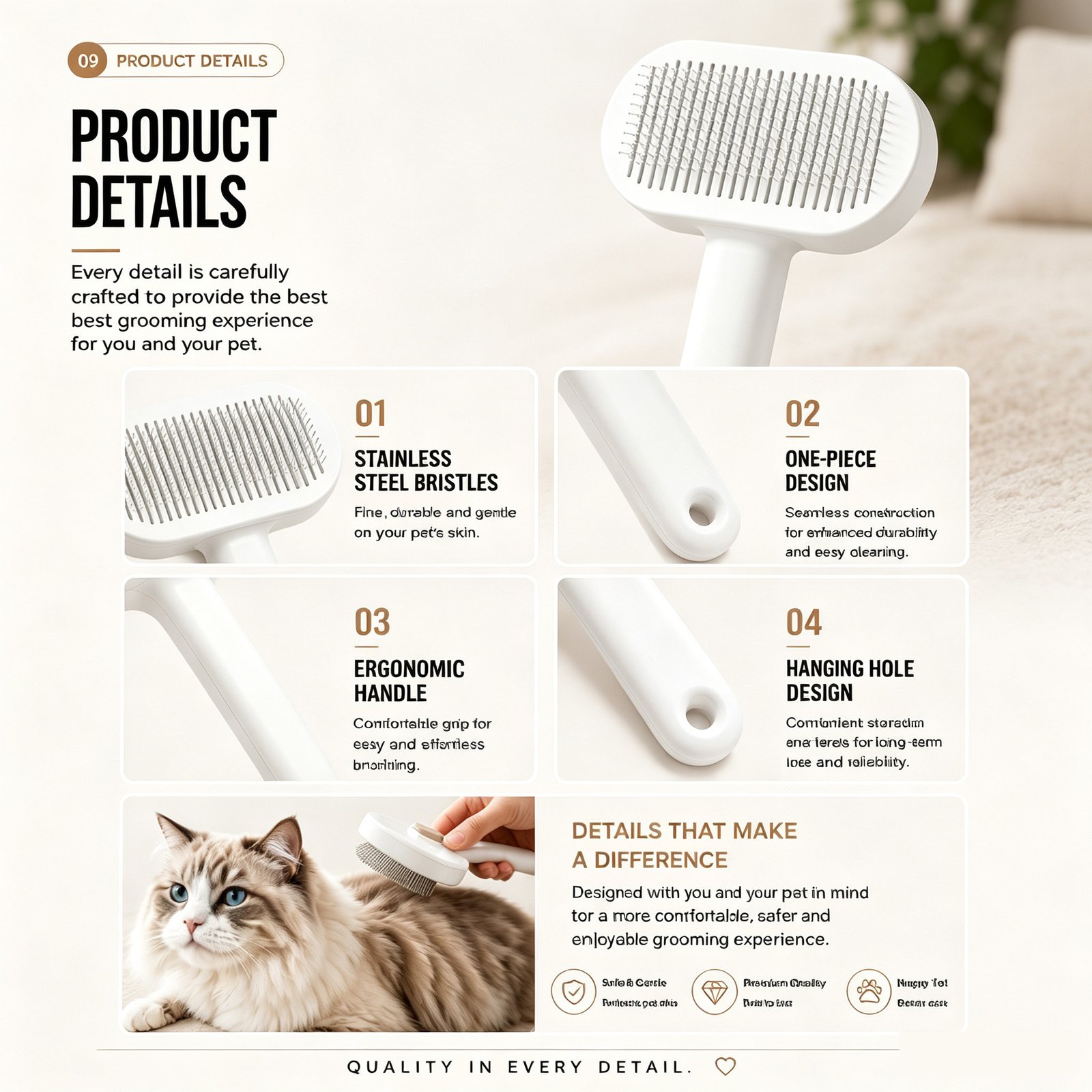 Self-Cleaning Slicker Brush - Image 3