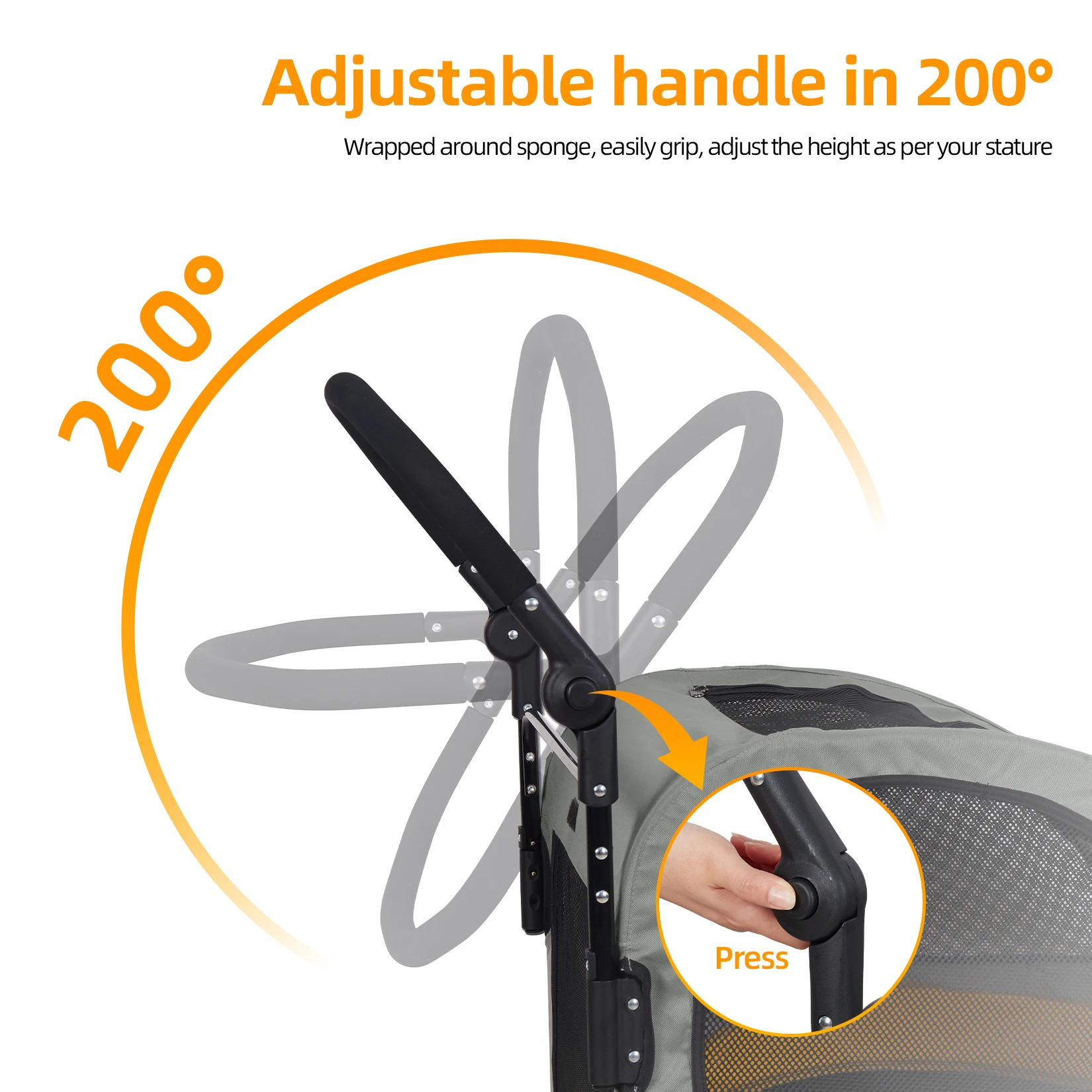 Portable Dog Stroller — 4-Wheel, Large Dogs - Image 6