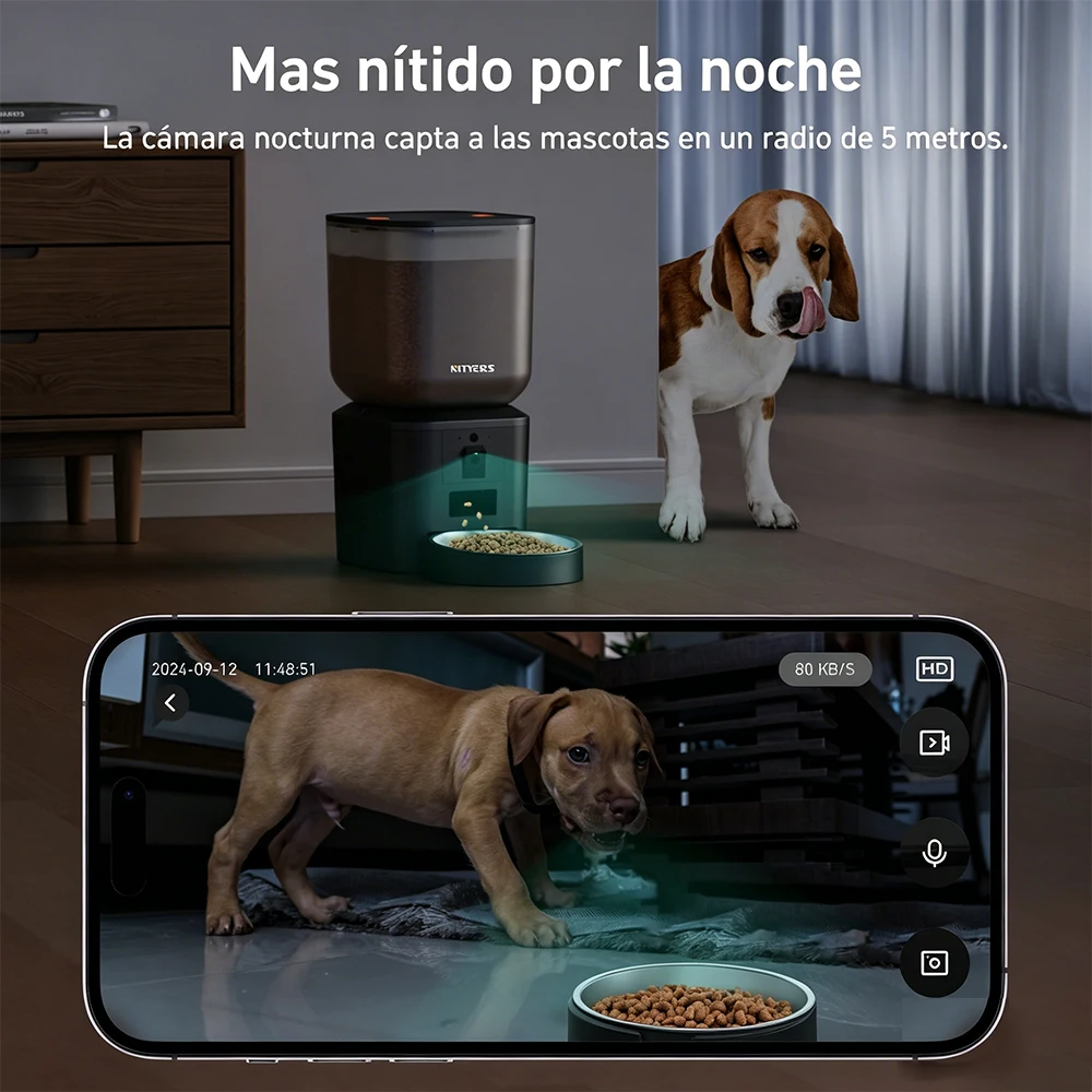 Nityers 8L Automatic Cat Feeder with 1080p WiFi Camera - Image 4