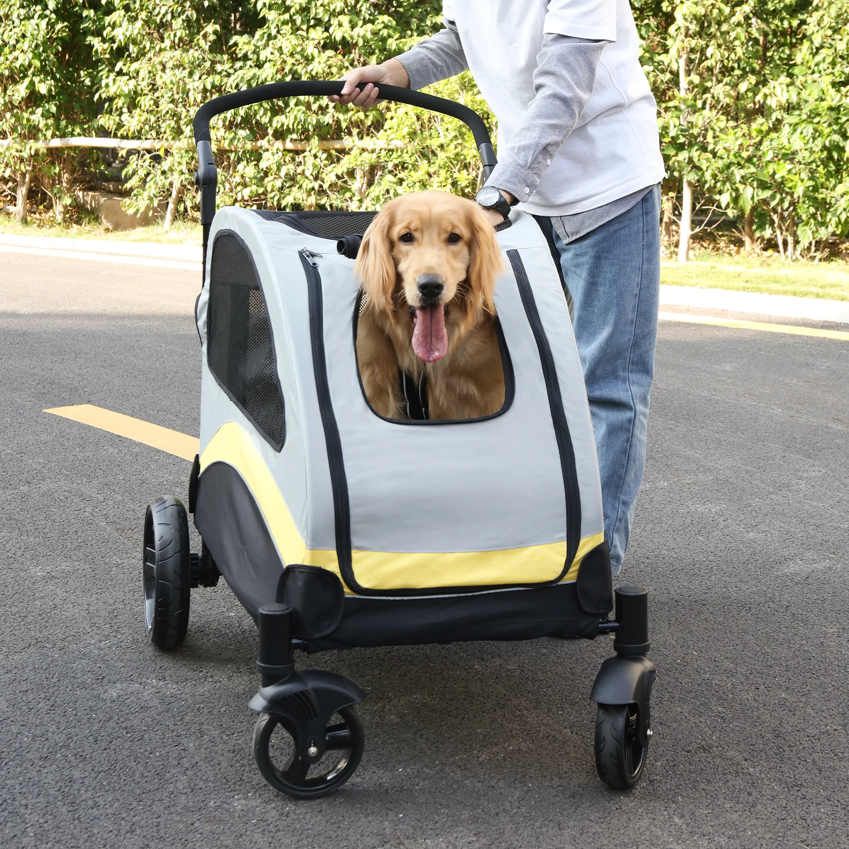 Portable Dog Stroller — 4-Wheel, Large Dogs - Image 4