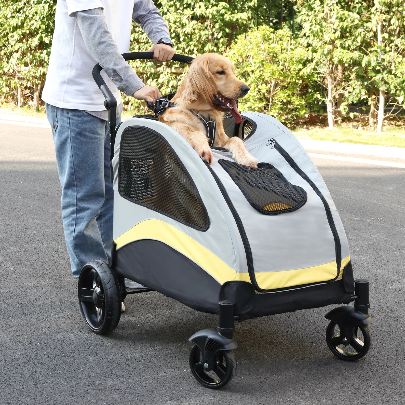 Portable Dog Stroller — 4-Wheel, Large Dogs - Image 3