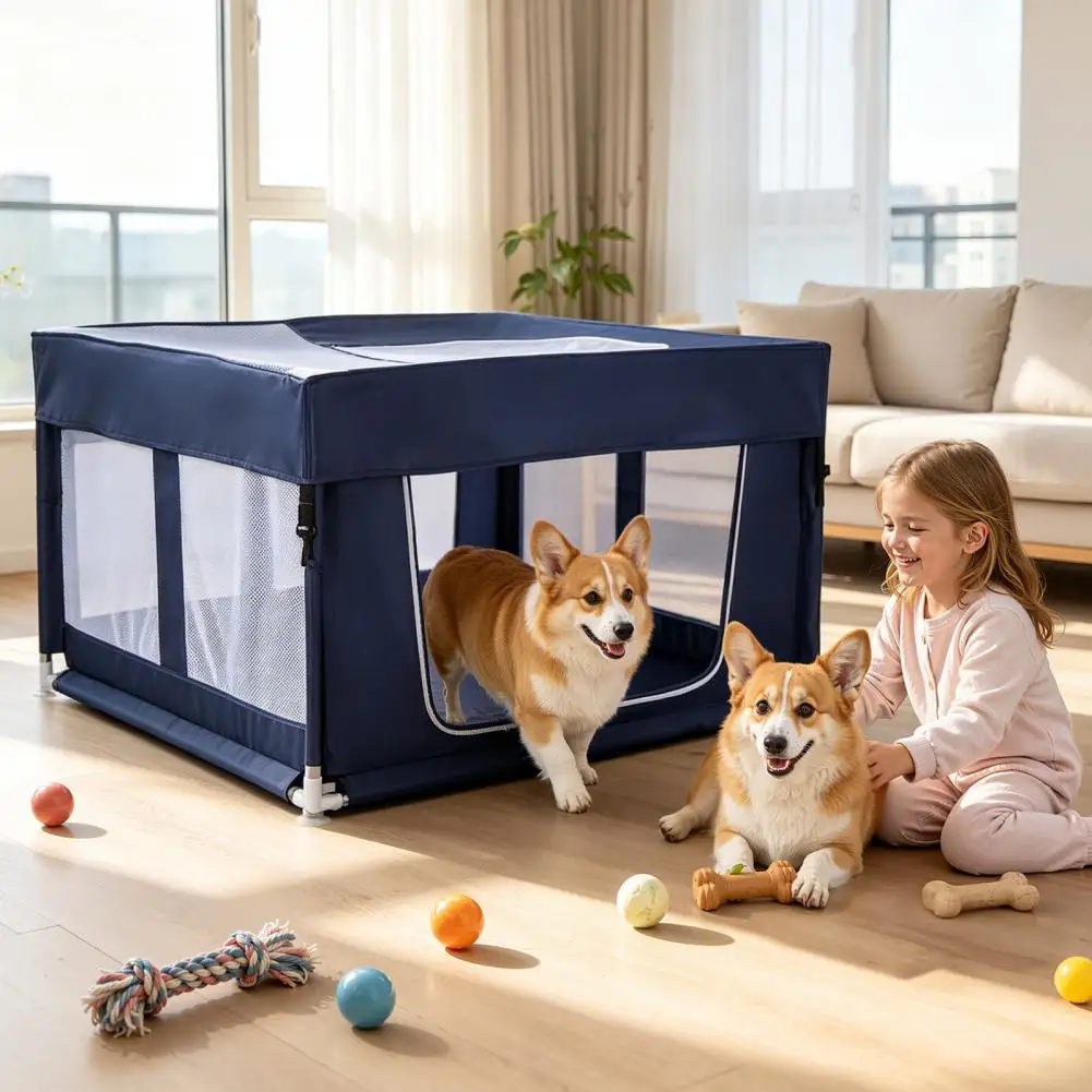 Foldable Dog Playpen with Top Cover - Image 5