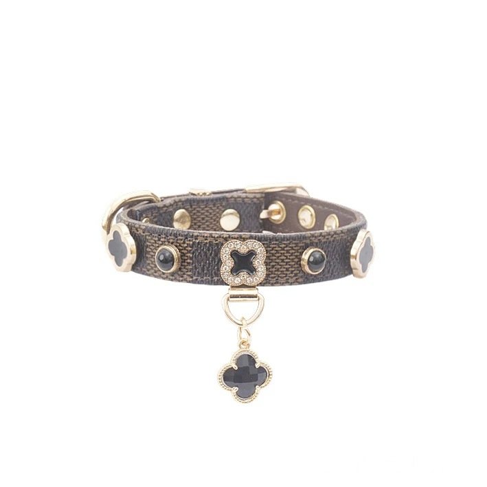 Lucky Clover Leather Pet Collar - Image 8