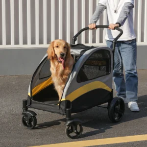 Portable Dog Stroller — 4-Wheel, Large Dogs