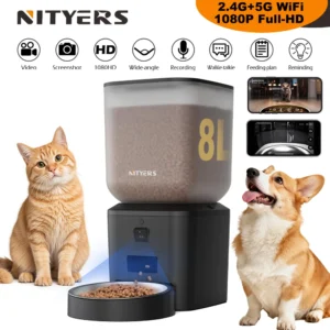 Nityers 8L Automatic Cat Feeder with 1080p WiFi Camera