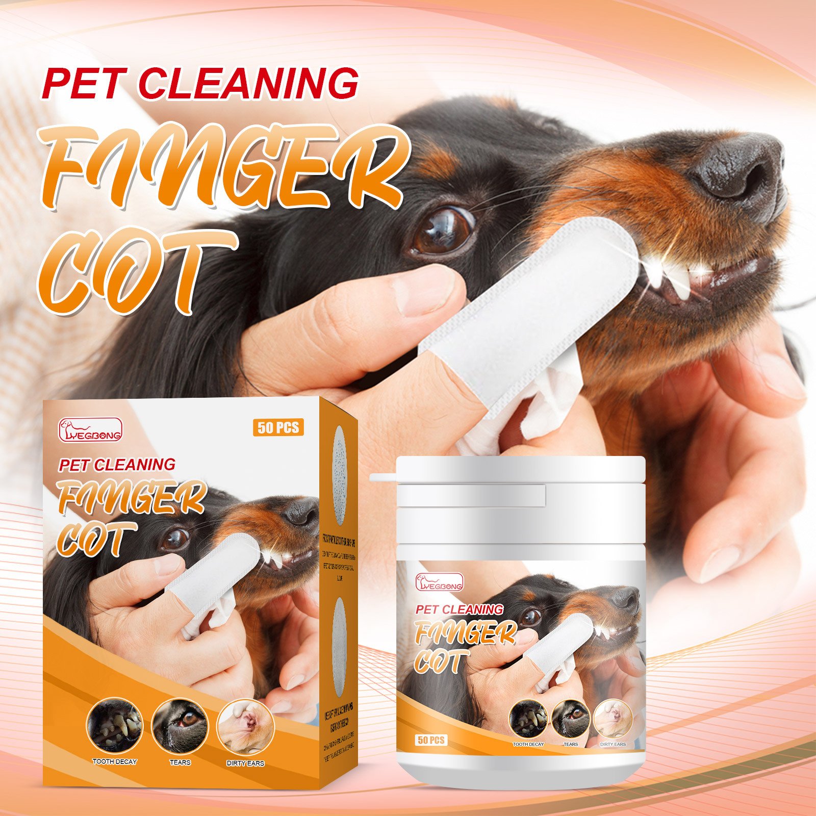 Pet Dental Finger Wipes — 50 Pack - Image 5